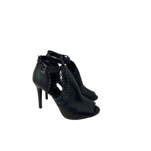 Michael Kors Heels Women's Size 6 Black Leather Jessie Open Toe